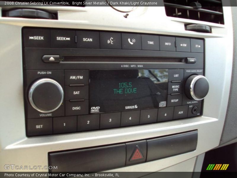 Bright Silver Metallic / Dark Khaki/Light Graystone 2008 Chrysler Sebring LX Convertible