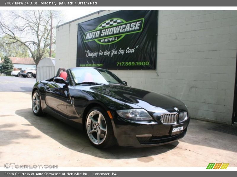Jet Black / Dream Red 2007 BMW Z4 3.0si Roadster