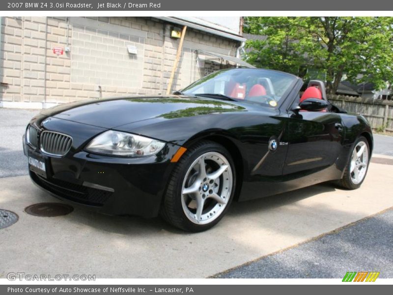 Jet Black / Dream Red 2007 BMW Z4 3.0si Roadster