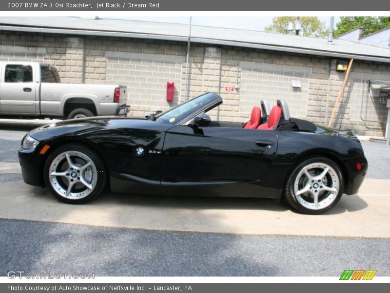 Jet Black / Dream Red 2007 BMW Z4 3.0si Roadster