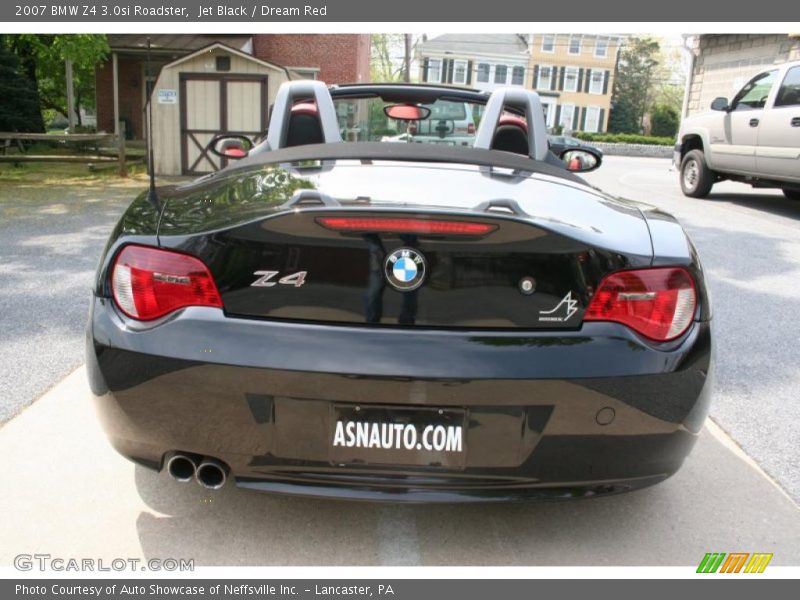 Jet Black / Dream Red 2007 BMW Z4 3.0si Roadster