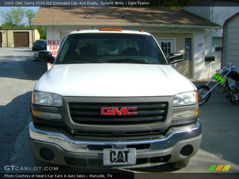 Summit White / Dark Pewter 2003 GMC Sierra 3500 SLE Extended Cab 4x4 Dually