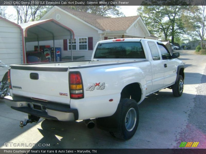 Summit White / Dark Pewter 2003 GMC Sierra 3500 SLE Extended Cab 4x4 Dually