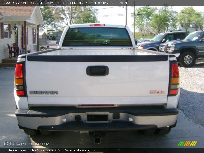 Summit White / Dark Pewter 2003 GMC Sierra 3500 SLE Extended Cab 4x4 Dually