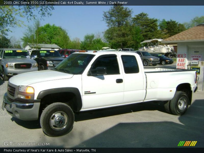 Summit White / Dark Pewter 2003 GMC Sierra 3500 SLE Extended Cab 4x4 Dually