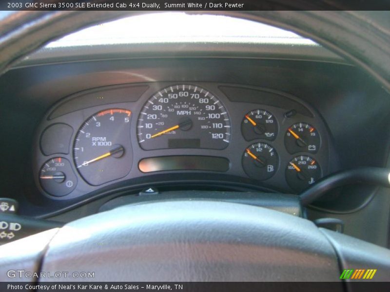 Summit White / Dark Pewter 2003 GMC Sierra 3500 SLE Extended Cab 4x4 Dually