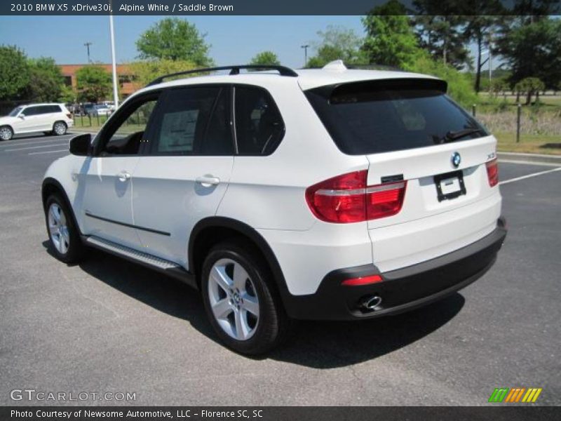 Alpine White / Saddle Brown 2010 BMW X5 xDrive30i
