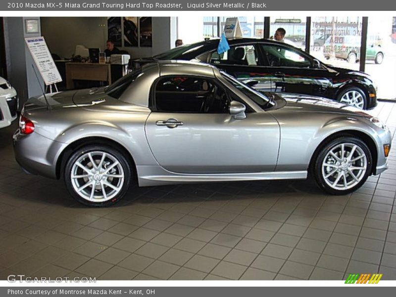 Liquid Silver Metallic / Black 2010 Mazda MX-5 Miata Grand Touring Hard Top Roadster