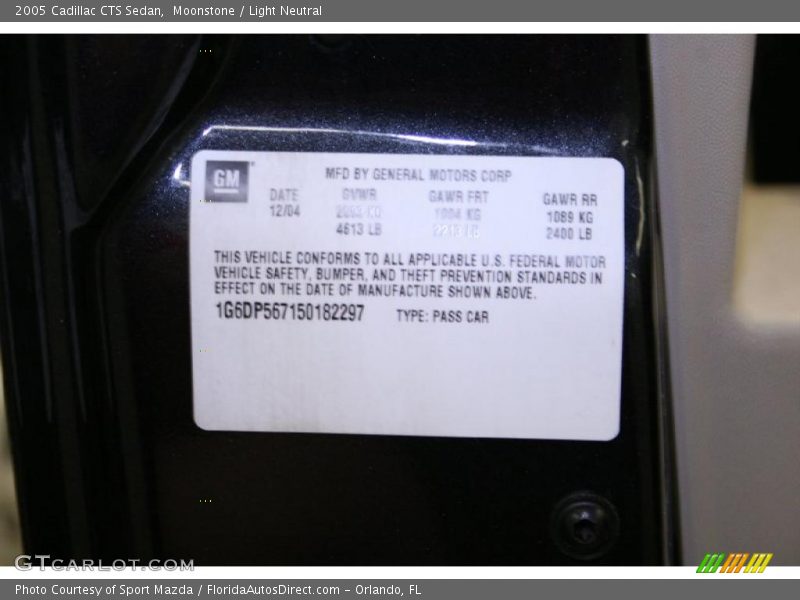 Moonstone / Light Neutral 2005 Cadillac CTS Sedan