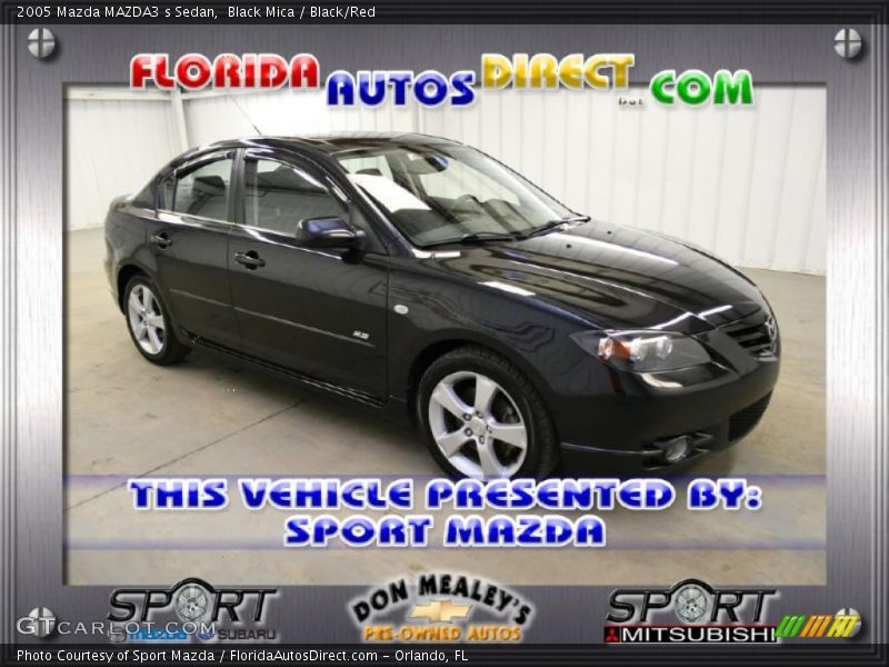 Black Mica / Black/Red 2005 Mazda MAZDA3 s Sedan