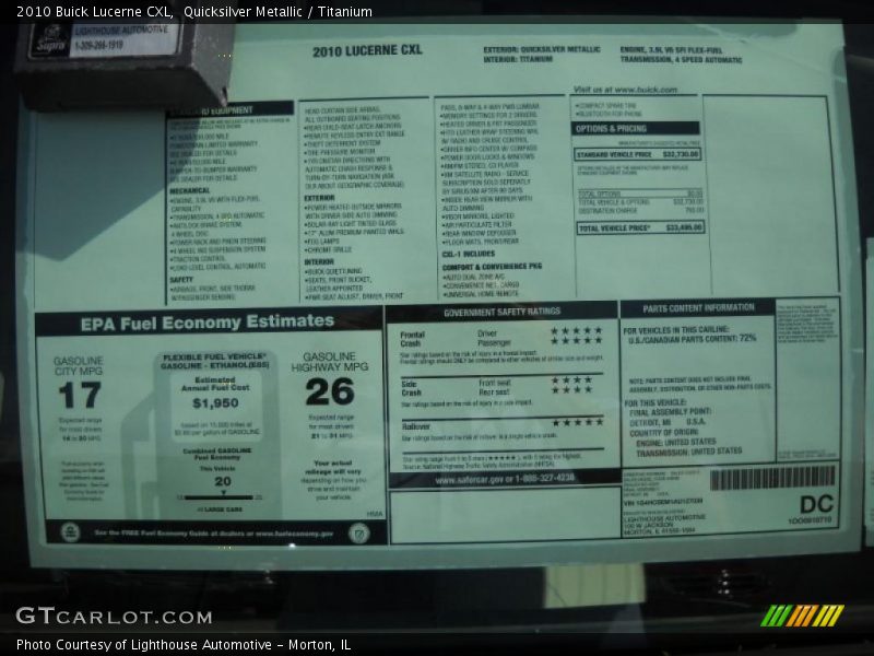 Quicksilver Metallic / Titanium 2010 Buick Lucerne CXL