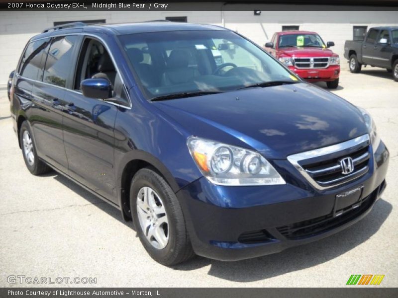 Midnight Blue Pearl / Gray 2007 Honda Odyssey EX-L