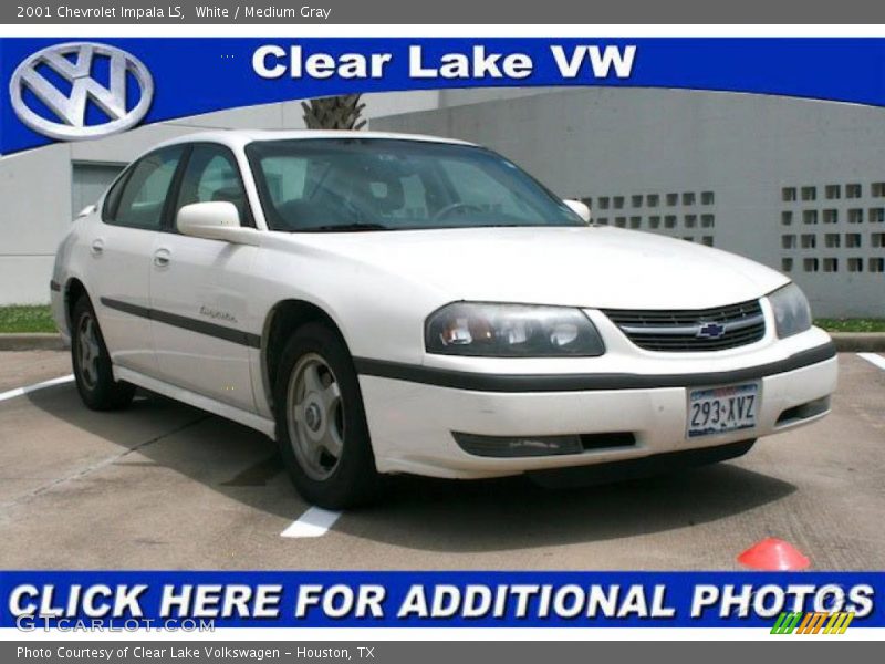 White / Medium Gray 2001 Chevrolet Impala LS