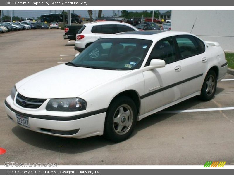 White / Medium Gray 2001 Chevrolet Impala LS