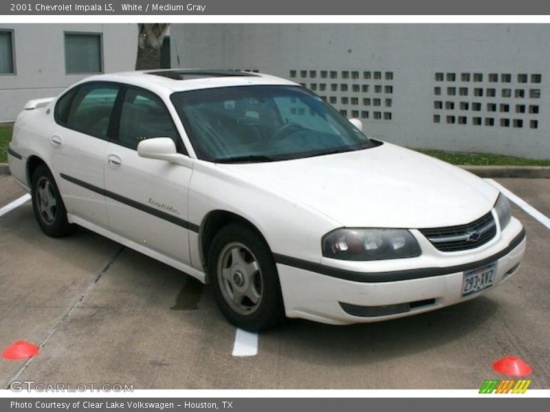 White / Medium Gray 2001 Chevrolet Impala LS