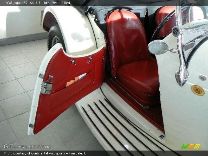 White / Red 1938 Jaguar SS 100 3.5  Litre