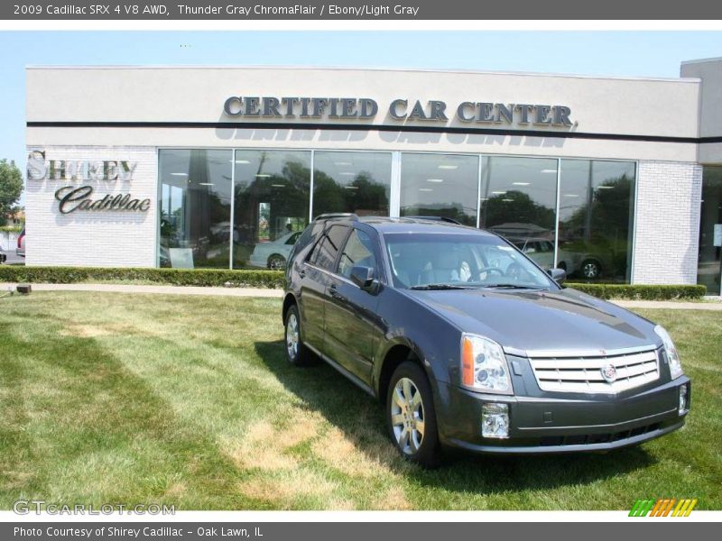 Thunder Gray ChromaFlair / Ebony/Light Gray 2009 Cadillac SRX 4 V8 AWD