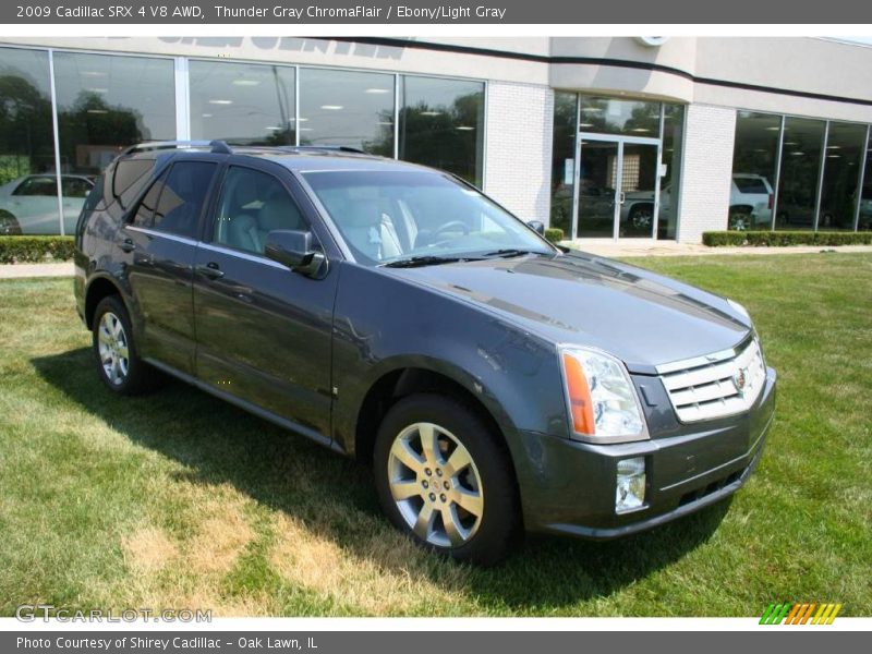 Thunder Gray ChromaFlair / Ebony/Light Gray 2009 Cadillac SRX 4 V8 AWD