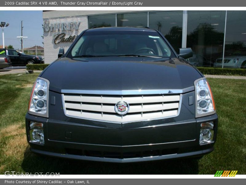 Thunder Gray ChromaFlair / Ebony/Light Gray 2009 Cadillac SRX 4 V8 AWD