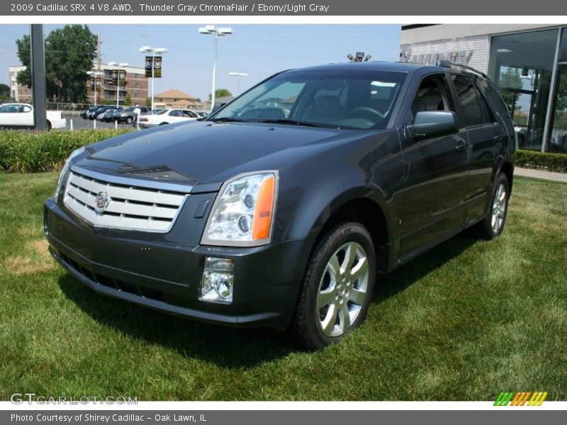 Thunder Gray ChromaFlair / Ebony/Light Gray 2009 Cadillac SRX 4 V8 AWD