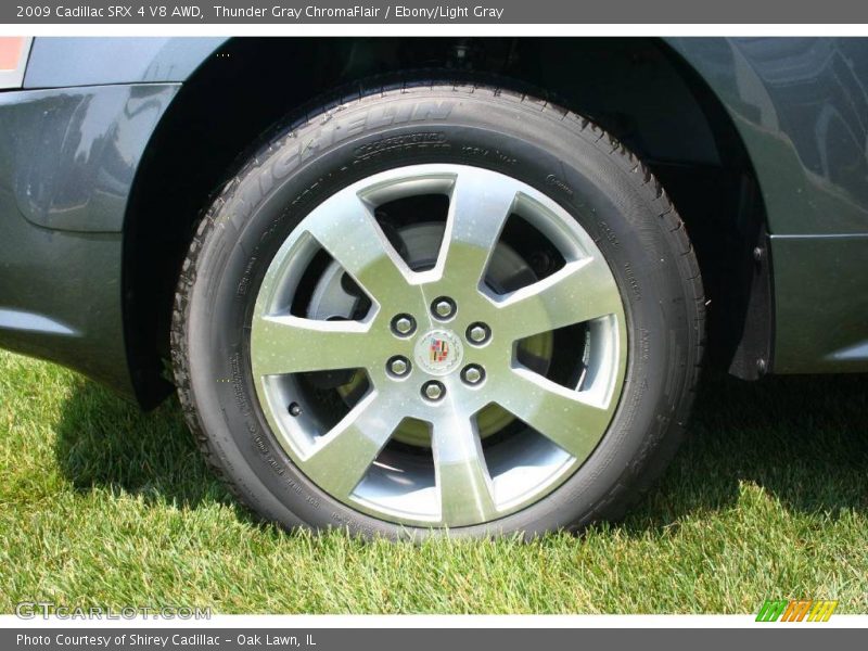 Thunder Gray ChromaFlair / Ebony/Light Gray 2009 Cadillac SRX 4 V8 AWD