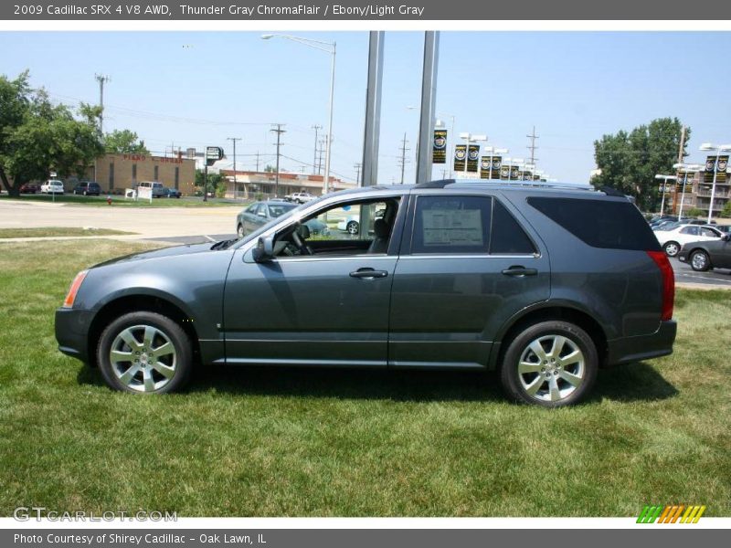 Thunder Gray ChromaFlair / Ebony/Light Gray 2009 Cadillac SRX 4 V8 AWD