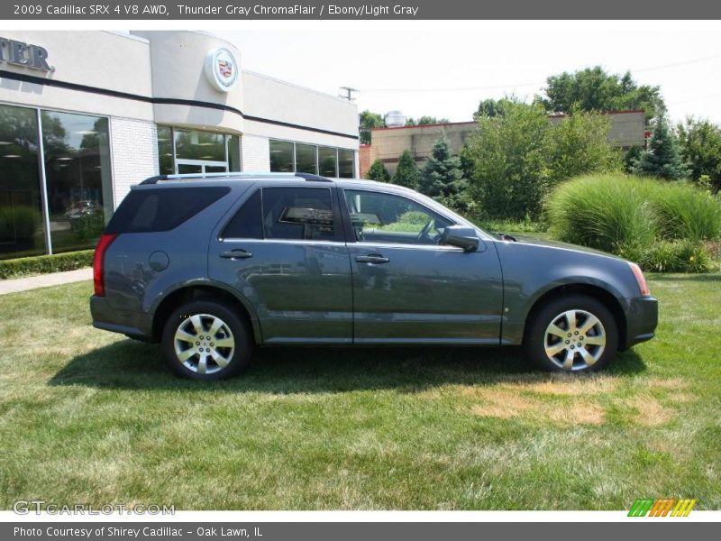 Thunder Gray ChromaFlair / Ebony/Light Gray 2009 Cadillac SRX 4 V8 AWD