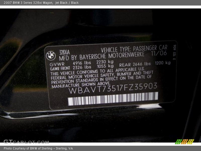 Jet Black / Black 2007 BMW 3 Series 328xi Wagon
