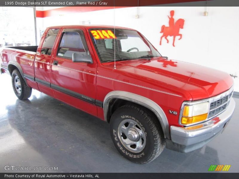 Flame Red / Gray 1995 Dodge Dakota SLT Extended Cab