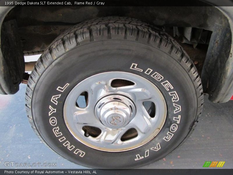 Flame Red / Gray 1995 Dodge Dakota SLT Extended Cab