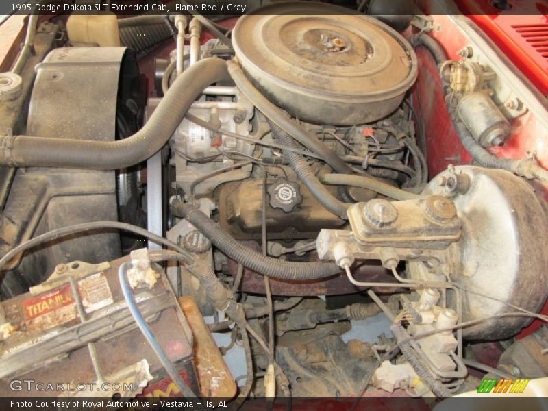 Flame Red / Gray 1995 Dodge Dakota SLT Extended Cab