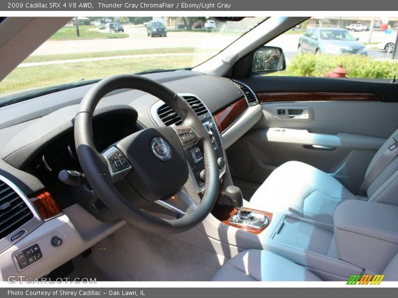 Thunder Gray ChromaFlair / Ebony/Light Gray 2009 Cadillac SRX 4 V8 AWD