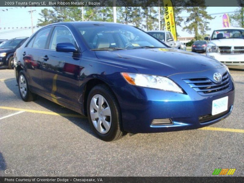 Blue Ribbon Metallic / Bisque 2009 Toyota Camry LE