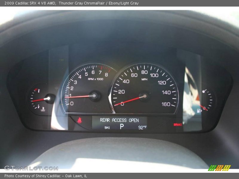 Thunder Gray ChromaFlair / Ebony/Light Gray 2009 Cadillac SRX 4 V8 AWD