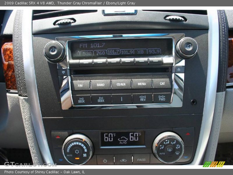 Thunder Gray ChromaFlair / Ebony/Light Gray 2009 Cadillac SRX 4 V8 AWD