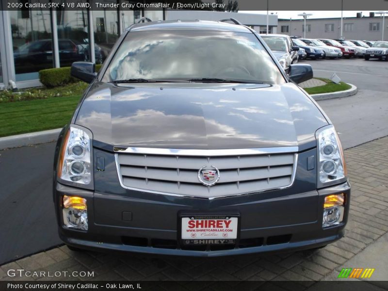 Thunder Gray ChromaFlair / Ebony/Light Gray 2009 Cadillac SRX 4 V8 AWD