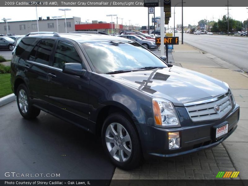 Thunder Gray ChromaFlair / Ebony/Light Gray 2009 Cadillac SRX 4 V8 AWD