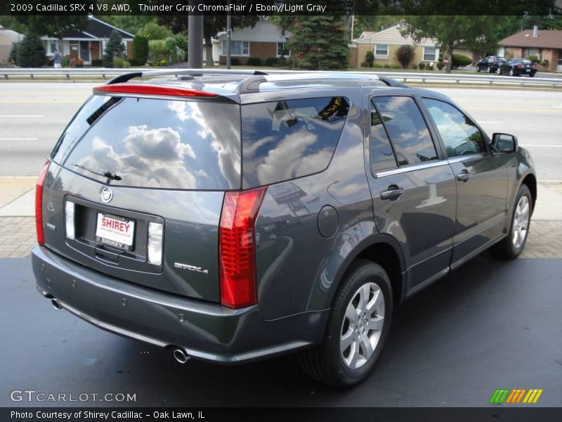 Thunder Gray ChromaFlair / Ebony/Light Gray 2009 Cadillac SRX 4 V8 AWD