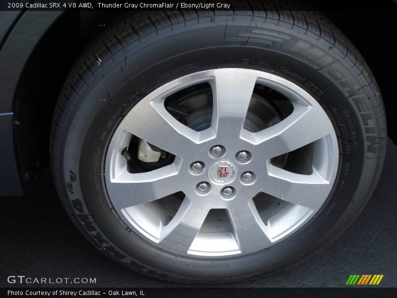 Thunder Gray ChromaFlair / Ebony/Light Gray 2009 Cadillac SRX 4 V8 AWD