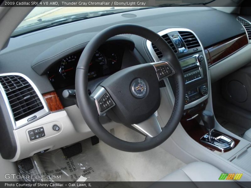 Thunder Gray ChromaFlair / Ebony/Light Gray 2009 Cadillac SRX 4 V8 AWD