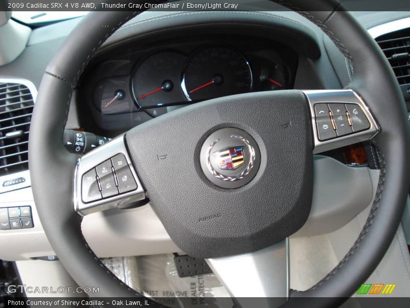 Thunder Gray ChromaFlair / Ebony/Light Gray 2009 Cadillac SRX 4 V8 AWD