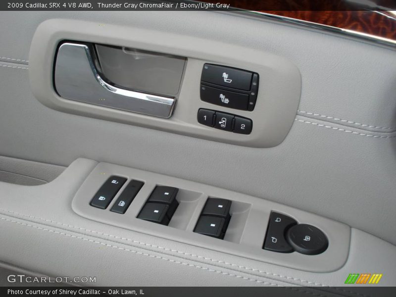 Thunder Gray ChromaFlair / Ebony/Light Gray 2009 Cadillac SRX 4 V8 AWD