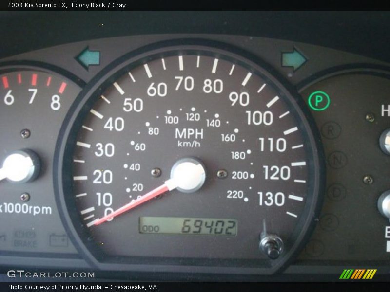 Ebony Black / Gray 2003 Kia Sorento EX