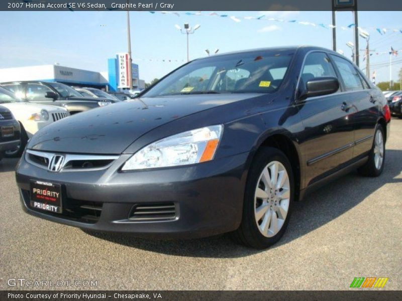 Graphite Pearl / Gray 2007 Honda Accord SE V6 Sedan