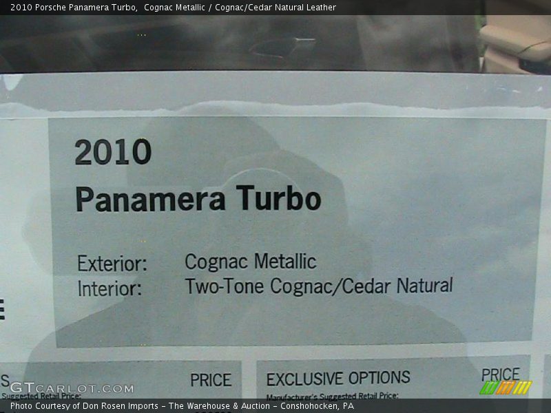 Cognac Metallic / Cognac/Cedar Natural Leather 2010 Porsche Panamera Turbo