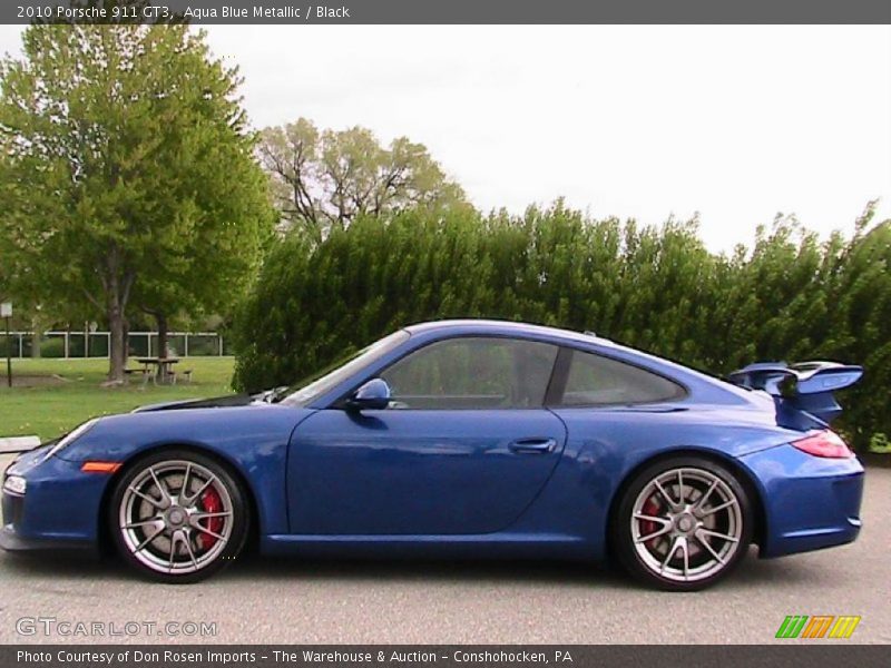 Aqua Blue Metallic / Black 2010 Porsche 911 GT3