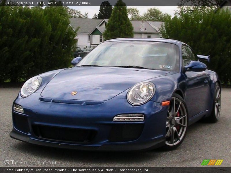 Aqua Blue Metallic / Black 2010 Porsche 911 GT3