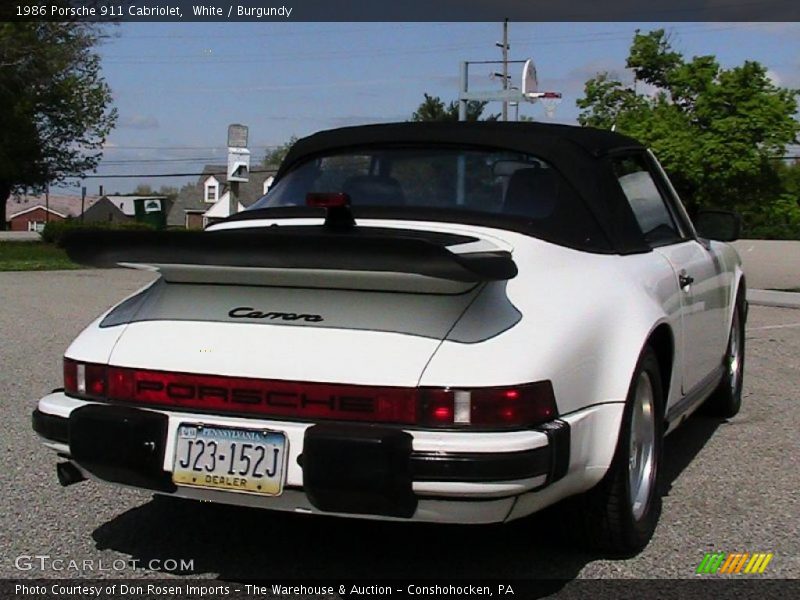 White / Burgundy 1986 Porsche 911 Cabriolet