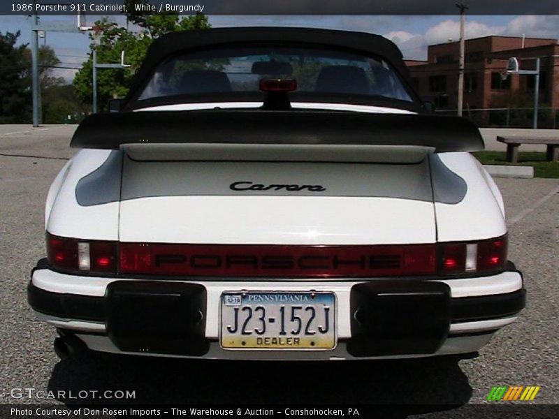 White / Burgundy 1986 Porsche 911 Cabriolet