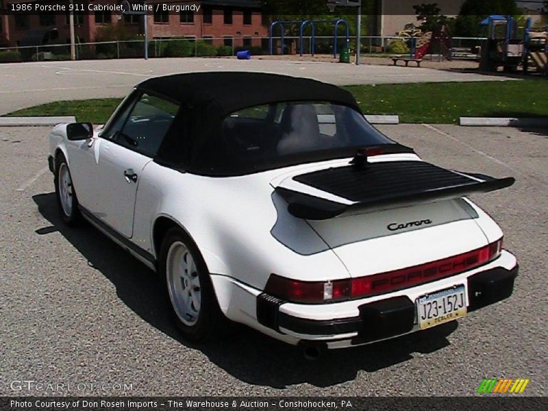 White / Burgundy 1986 Porsche 911 Cabriolet